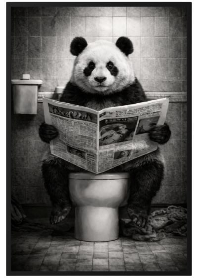Plakat Panda W Toalecie