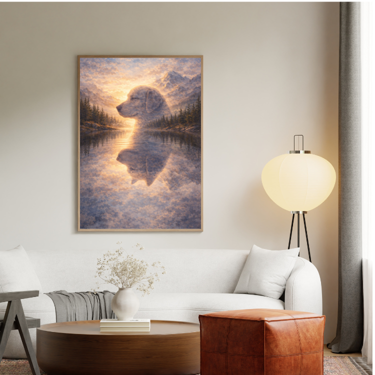 Plakat Pies Nad Jeziorem Kompozycja2