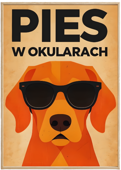 Plakat Pies W Okularach