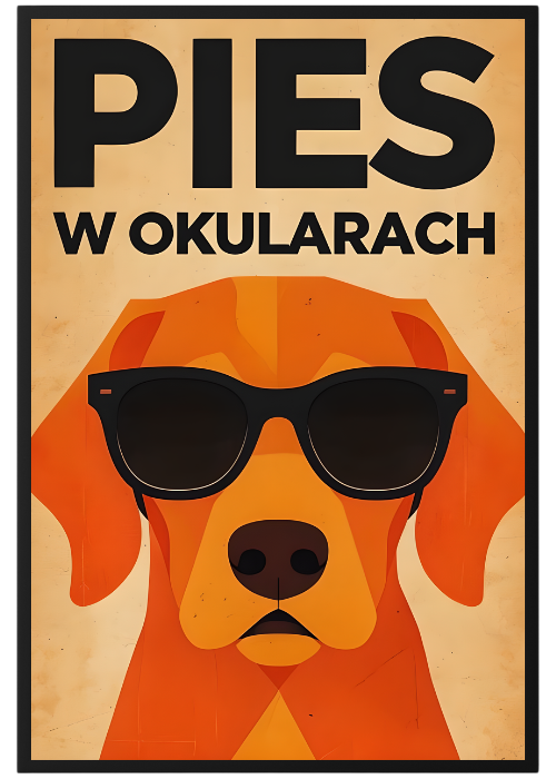 Plakat Pies W Okularach Kompozycja1