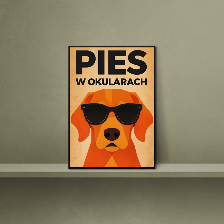 Plakat Pies W Okularach Kompozycja2