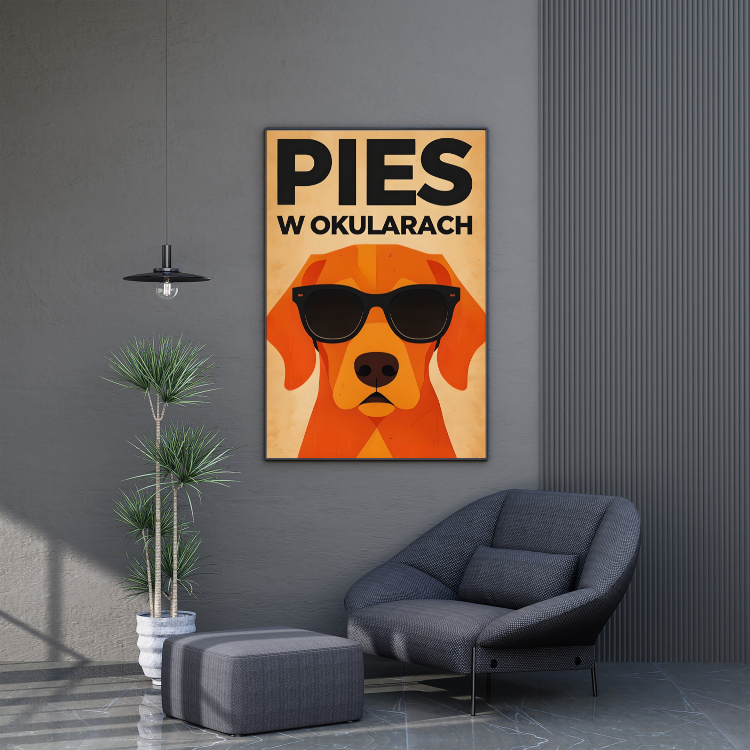 Plakat Pies W Okularach Kompozycja3