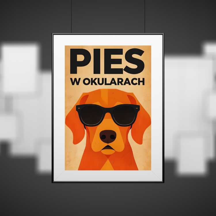 Plakat Pies W Okularach Kompozycja4
