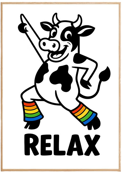 Plakat Relax Z Krową Kompozycja 1