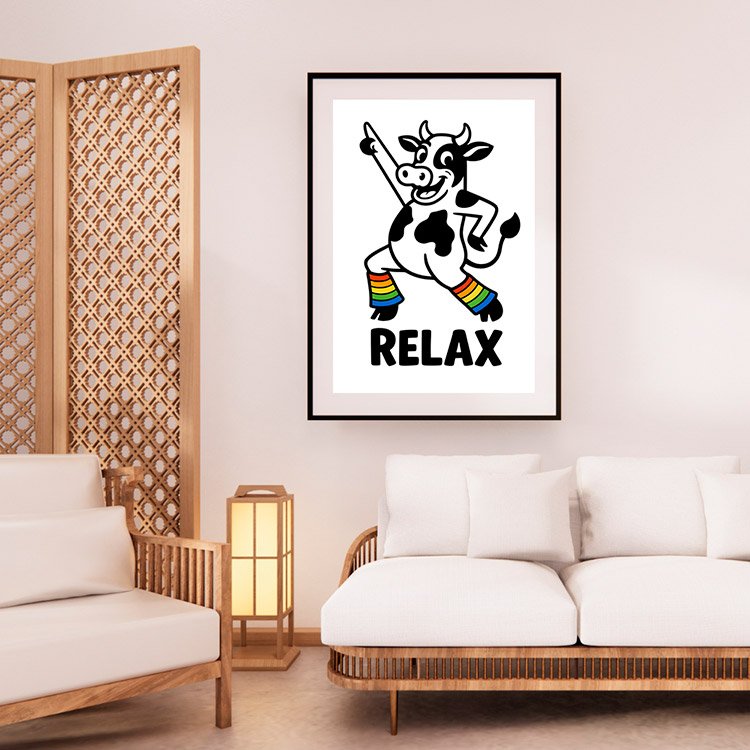 Plakat Relax Z Krową Kompozycja 2