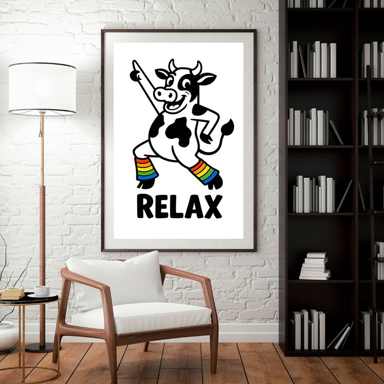 Plakat Relax Z Krową Kompozycja 3
