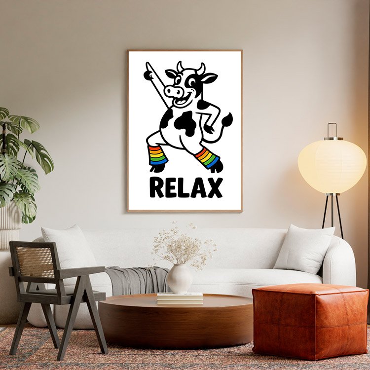 Plakat Relax Z Krową Kompozycja 5
