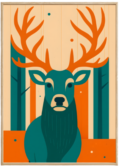 Plakat Retro Jeleń
