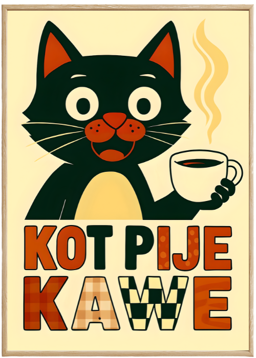 Plakat Retro Z Kawą Kompozycja1