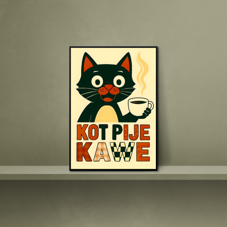 Plakat Retro Z Kawą Kompozycja2