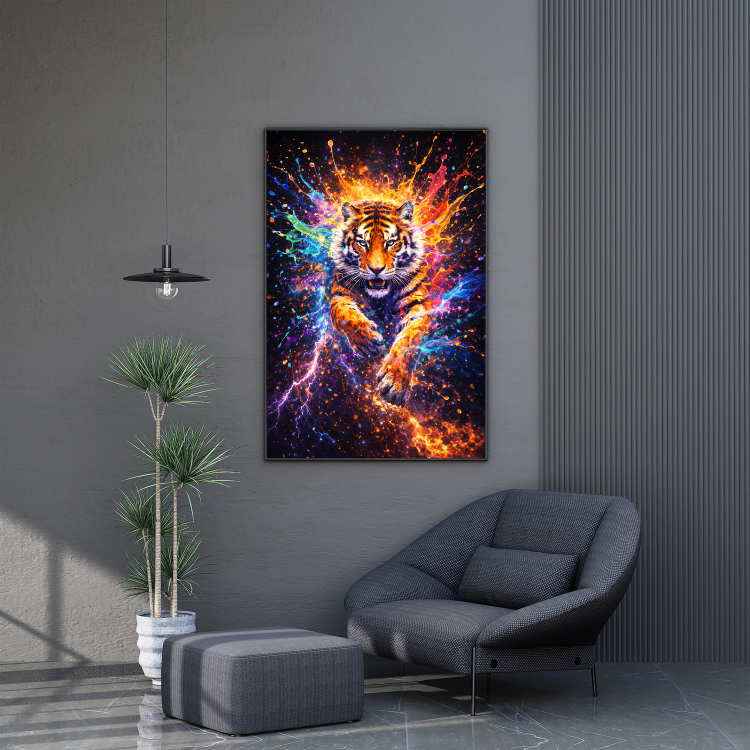 Plakat Tygrys Eksplozja Kompozycja3