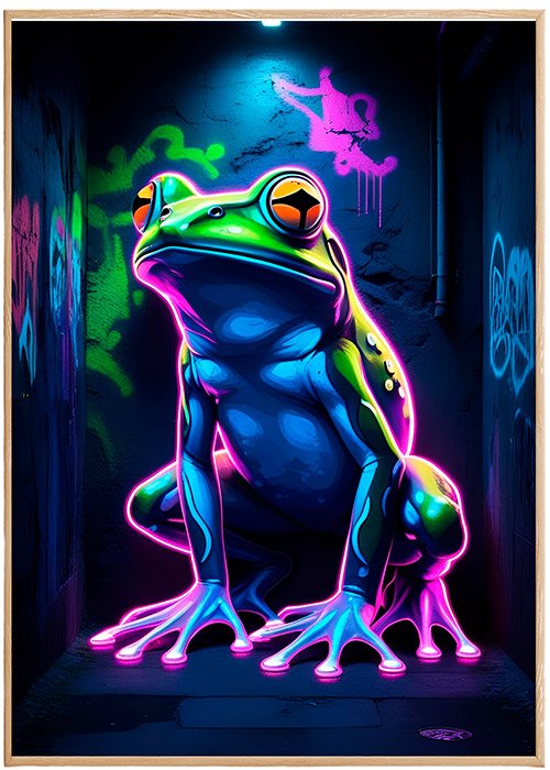 Plakat Wyluzowana Żaba Kompozycja 1