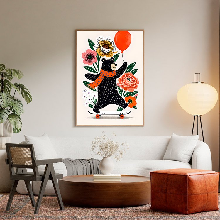 Plakat Miś I Deskorolka Kompozycja 5