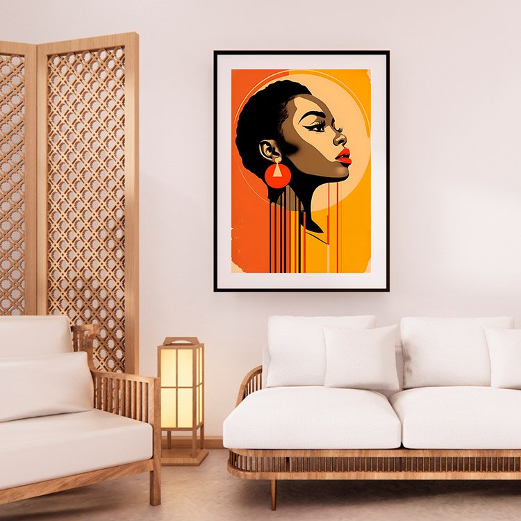 Plakat Retro-Collage-Illustration-Of-Woman-With-Bold-Geometric-Shapes Kompozycja 2