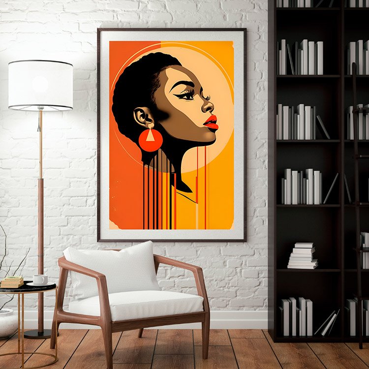 Plakat Retro-Collage-Illustration-Of-Woman-With-Bold-Geometric-Shapes Kompozycja 3