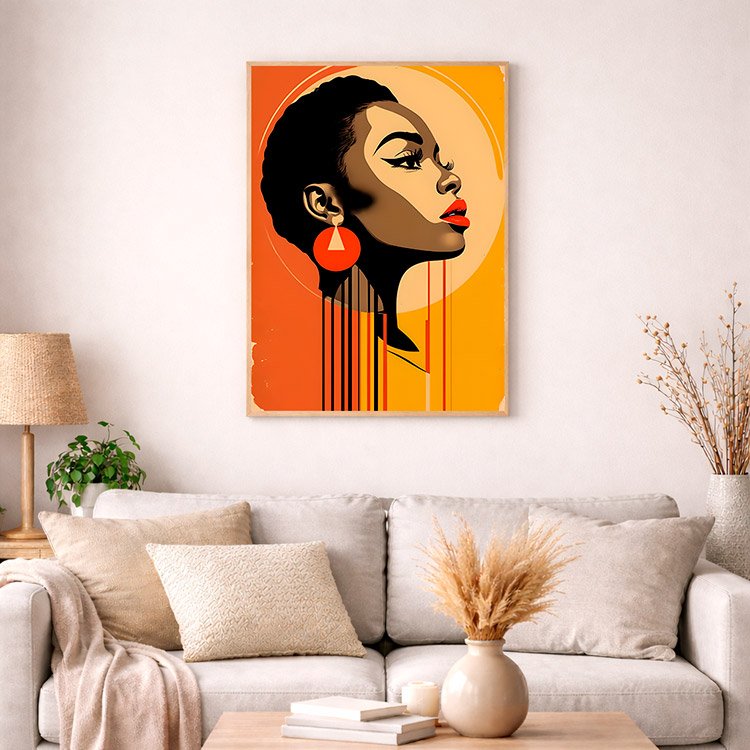 Plakat Retro-Collage-Illustration-Of-Woman-With-Bold-Geometric-Shapes Kompozycja 4