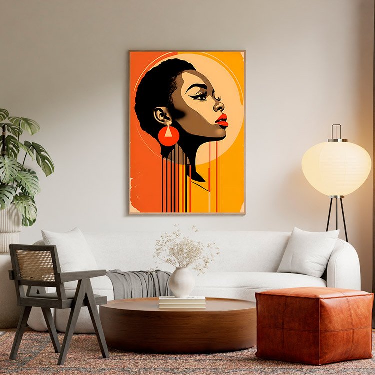 Plakat Retro-Collage-Illustration-Of-Woman-With-Bold-Geometric-Shapes Kompozycja 5