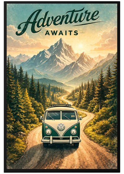 Plakat Adventure Awaits Van