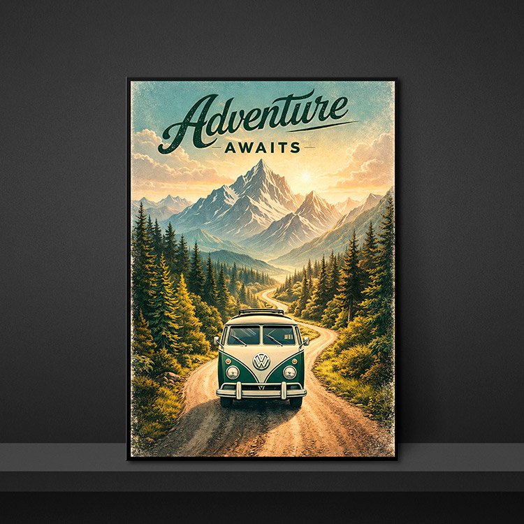 Plakat Adventure Awaits Van Kompozycja 5