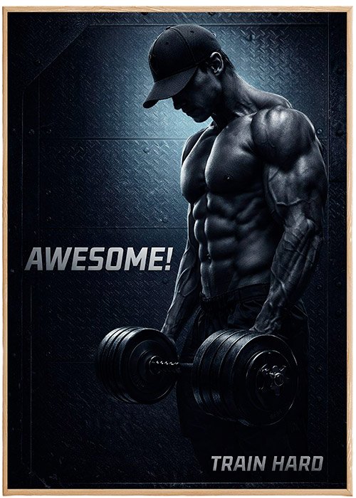 Plakat Awesome Train Hard Kompozycja 1