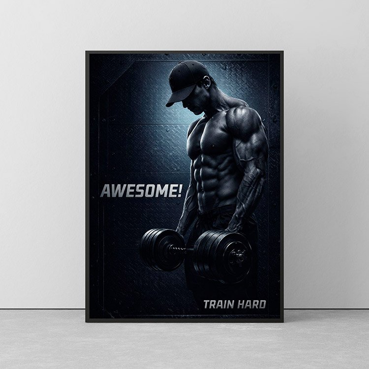 Plakat Awesome Train Hard Kompozycja 2