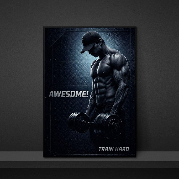 Plakat Awesome Train Hard Kompozycja 5