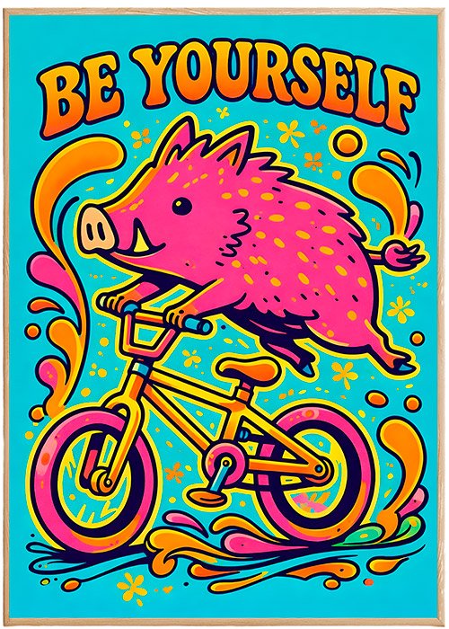 Plakat Be Yourself Bike Kompozycja 1