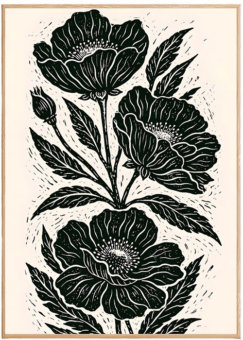 Plakat Botaniczny Tatuaż Kompozycja 1