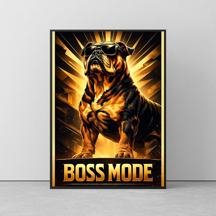 Plakat Buldog Tryb Bossa Kompozycja 2