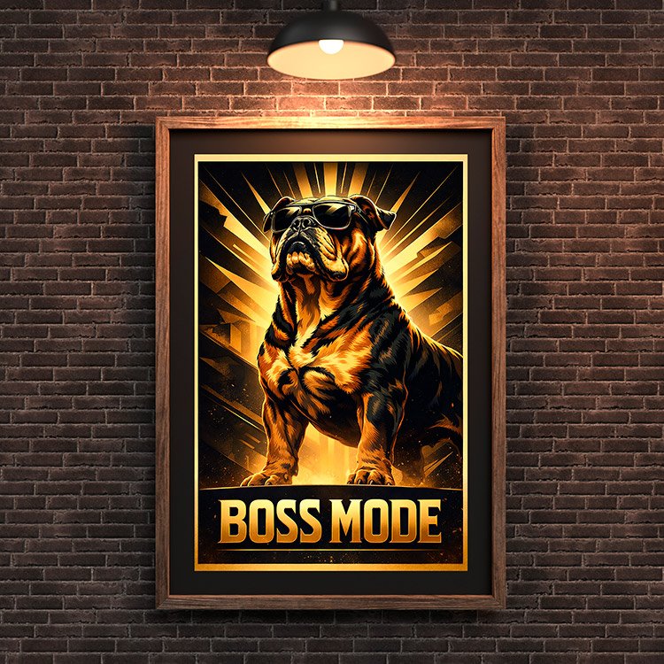 Plakat Buldog Tryb Bossa Kompozycja 3