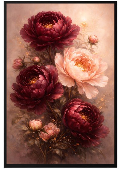 Plakat Ciemna Peonia