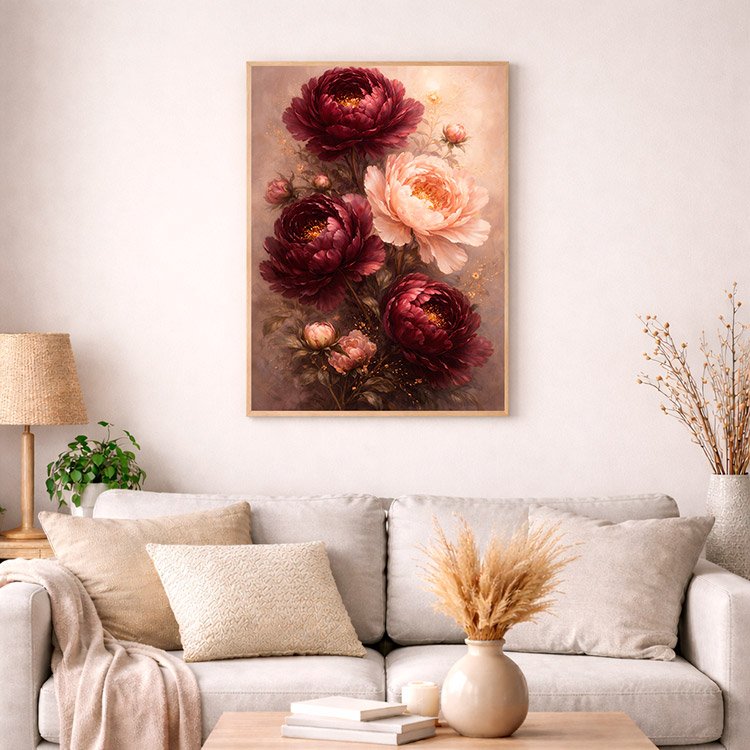 Plakat Ciemna Peonia Kompozycja 4