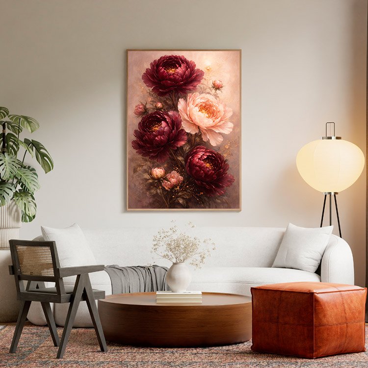 Plakat Ciemna Peonia Kompozycja 5