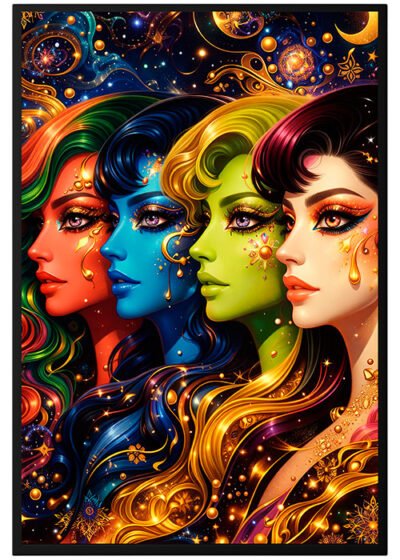 Plakat Cztery Kobiece Twarze
