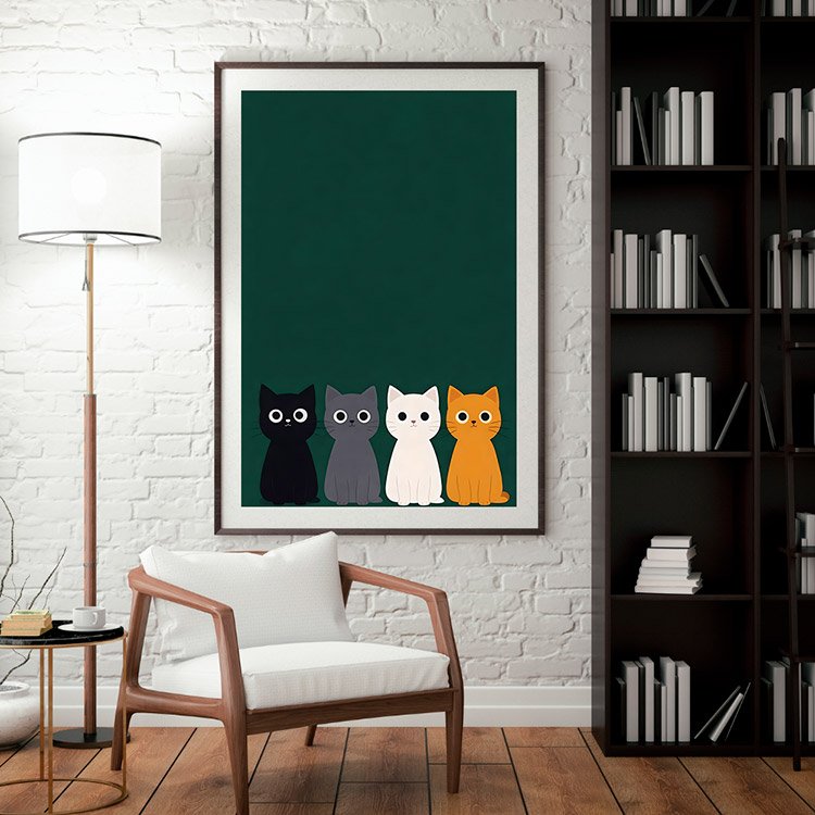 Plakat Cztery Koty Kompozycja 3
