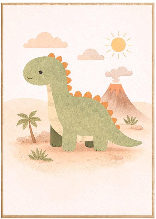 Plakat Dino Na Pustyni Kompozycja 1