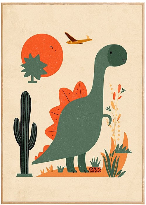Plakat Dinozaur Na Pustyni Kompozycja 1