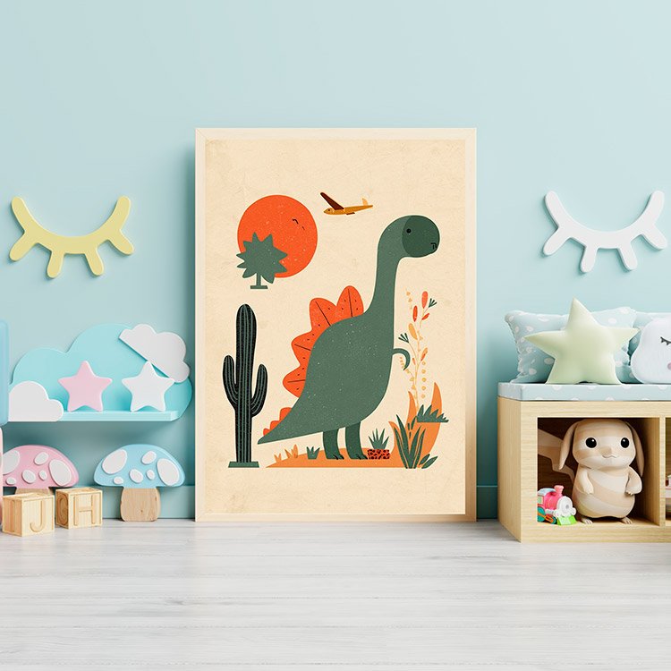 Plakat Dinozaur Na Pustyni Kompozycja 3