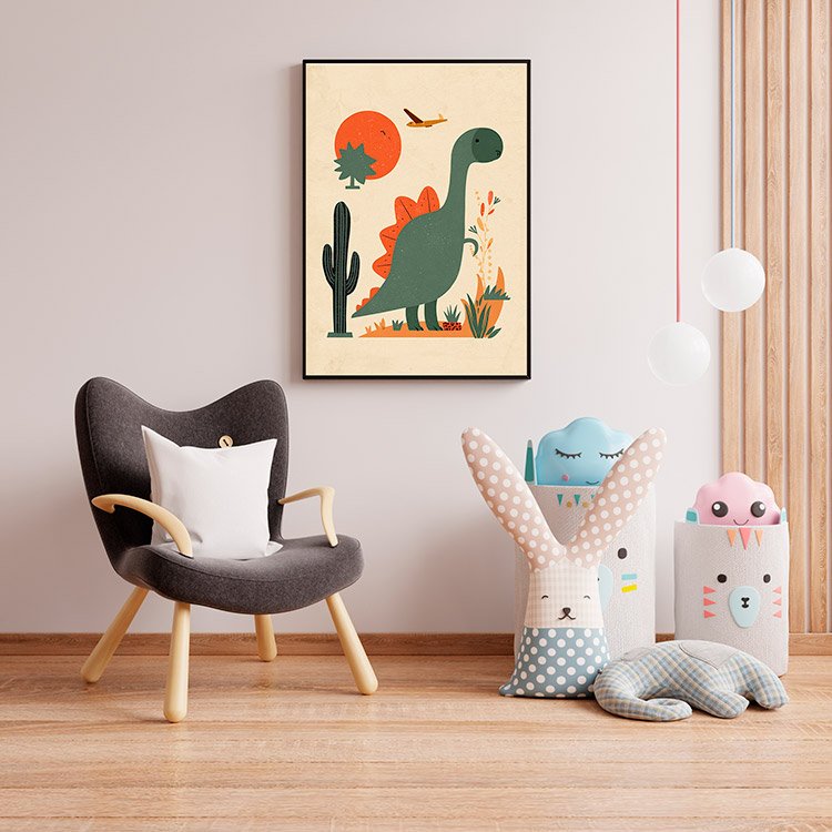 Plakat Dinozaur Na Pustyni Kompozycja 4