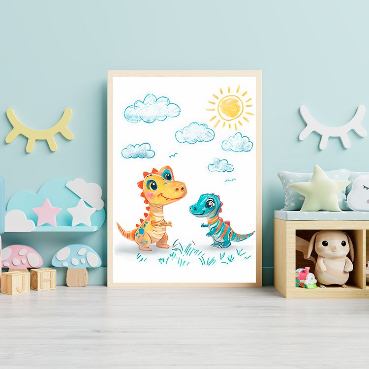 Plakat Dinozaury Dla Dzieci Kompozycja 3