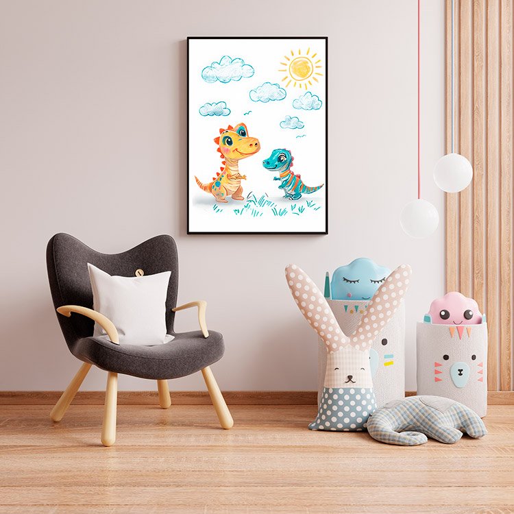 Plakat Dinozaury Dla Dzieci Kompozycja 4