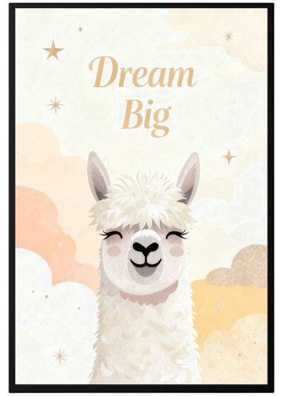 Plakat Dream Big Llama