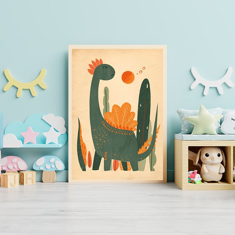Plakat Duży Dinozaur Roślinożerny Kompozycja 3