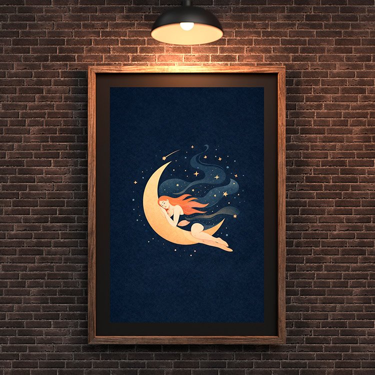Plakat Dziewczyna Na Ksiezycu Kompozycja 3
