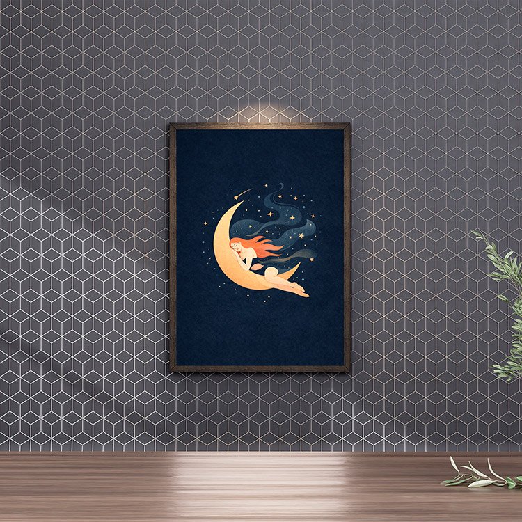 Plakat Dziewczyna Na Ksiezycu Kompozycja 4