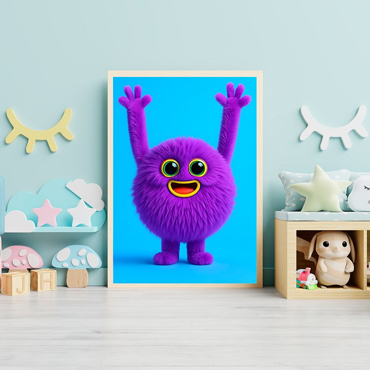 Plakat Fioletowy Potworek Radość Kompozycja 3