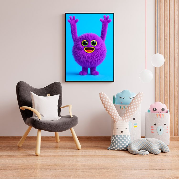 Plakat Fioletowy Potworek Radość Kompozycja 4