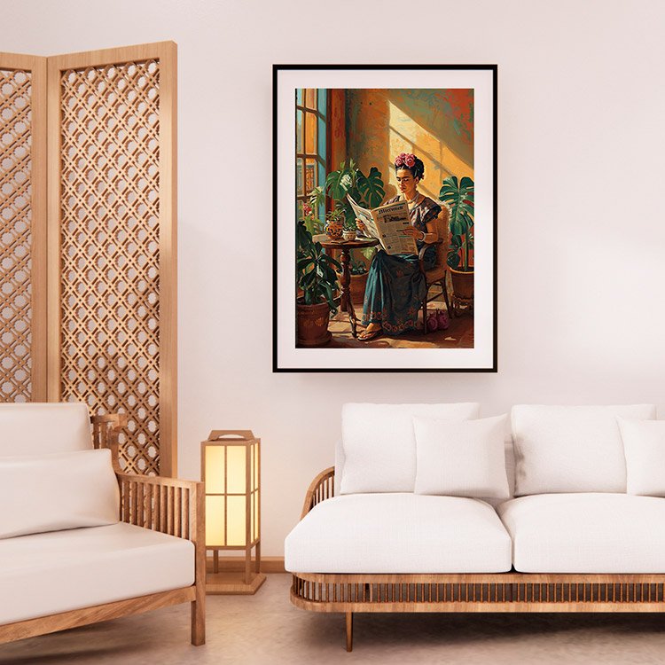 Plakat Frida Z Gazetą Kompozycja 2