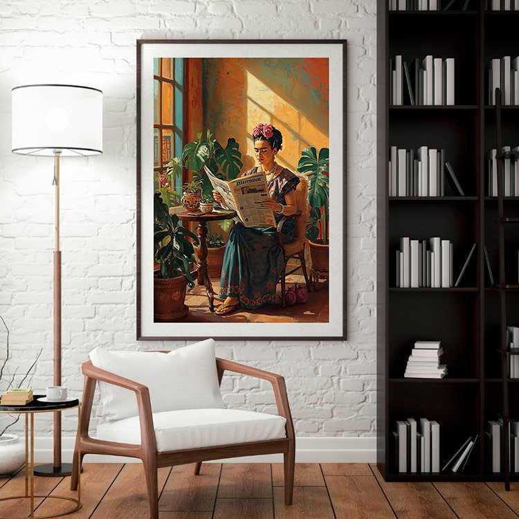Plakat Frida Z Gazetą Kompozycja 3