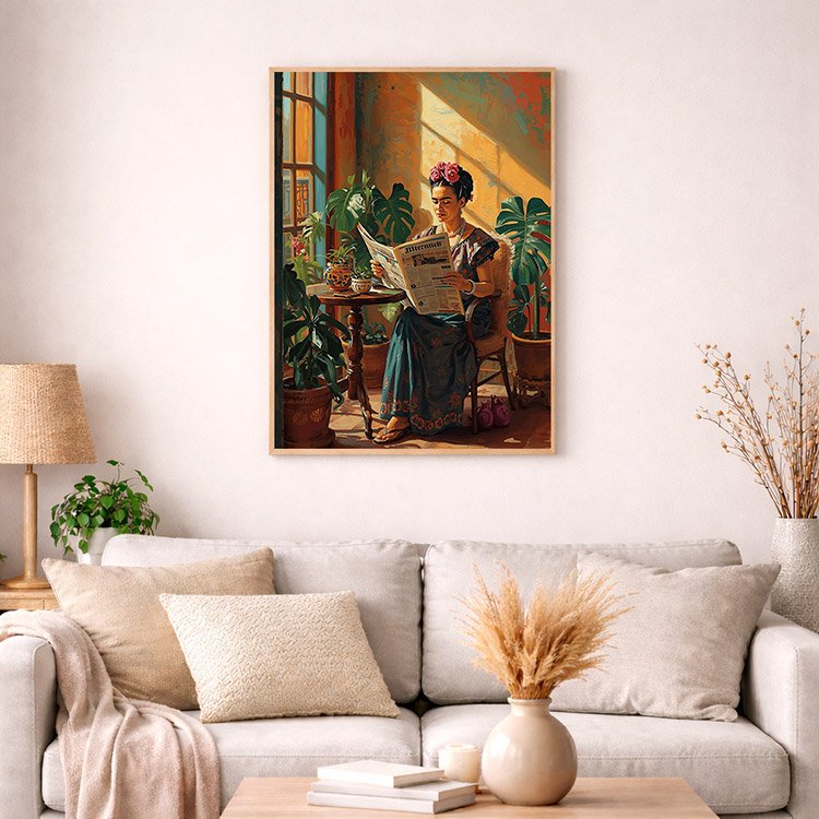 Plakat Frida Z Gazetą Kompozycja 4